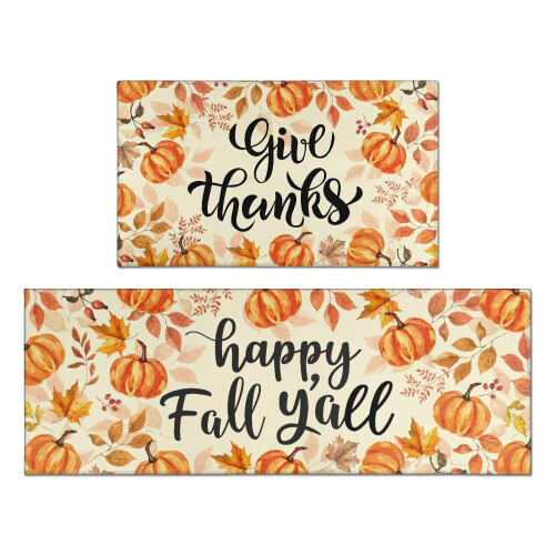 Twyt decor Fall Kitchen Rugs Set of 2