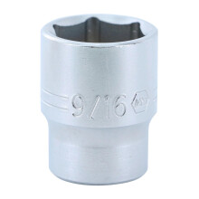 Wiha 1/4" Drive Deep Socket Inch, 6 Point. 9/16" x 2"/50mm OAL.