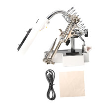 Magnifying Helping Hands Soldering Station With Adjustable Clips, Dual LED Lighting, Main And Aux Lens For PCB