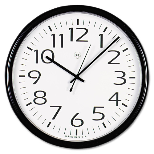 Universal Universal 11641 Round Wall Clock, 13-1/2in, Black