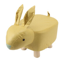 Animal Shaped Stool, Safe Cartoon Animal Shaped Stool Bright Color Furniture for Kids for Kindergarten (Yellow)