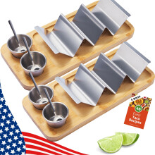 HolaTasty Taco Holder Kit - 2 Pack (Value Pack), 3-in-1 Taco Set of 2-6 slots for Tacos, Fancy Taco Presentation Rack Plate for Taco Tuesday Bar Part