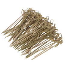 CENPEK 200Pcs Bamboo Cocktail Picks, 12CM Bamboo Skewers, Cocktail Toothpicks for Appetizers Appetizers Cocktail Party BBQ (Knotted End)