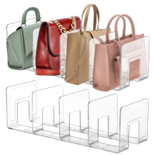 Lnrueg 2 PCS Plastic Purse Organizers, 4-Slot 16.55.75.1-Inches Clear Plastic Handbag Organizers for Bags, Clutches, Wallets, Wristlets, Space-Savi