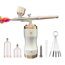 airbrush kit with compressor,HUIOP Portable Airbrush Kit with Compressor Handheld Cordless Air Brush Pen Dual-Action 3-level Adjustable Pressure Buil