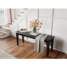 BALANBO Bed End Bench Wood Bench Living Room Entrance Bench Bedroom Seat Dining Table Chair, Bedroom, Living Room, Kitchen Wooden Bench (Black)