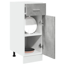 WKIEQACO Cabinets & Storage,Kitchen Cabinets,Drawer Bottom Cabinet Concrete Grey 30x46x81.5 cm Engineered Wood