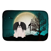 Caroline's Treasures Halloween Scary Pekingese Black White Dish Drying Mat, 14 X 21