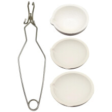 HoveeLuty Crucibles for Melting Metal 4Pcs/Set Crucible Tongs and 3 Crucible Heat Resistant Metal Casting Kit Ceramic Crucible Bowl Dish Cup Gold Mel