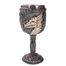 Pacific Trading Bone Dragon Fantasy Wine Goblet Chalice Medieval Stainless Steel Cup Insert New
