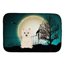 Caroline's Treasures BB2232DDM Halloween Scary Westie Dish Drying Mat, 14 x 21, Multicolor