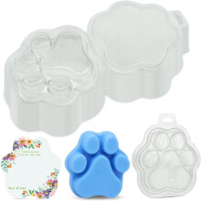 Junterone 25 Pack Cat's Claw Shaped Wax Melt Clamshells, for Wax Cubes, Clear Empty Cube Tray Molds for Wickless Tarts Candles