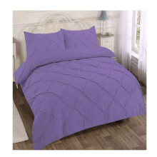21Fashion Luxurious Alexander Pintuck Duvet Covers Pillow Cases Bedding Set Single Double King Super King Lilac Double
