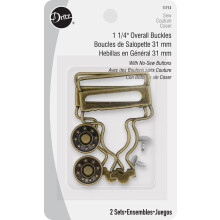 Dritz 1-1/4", 2 Sets, Overall Buckles, Antique Brass 2 Count
