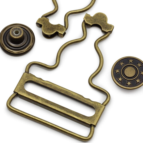Dritz 1-1/4", 2 Sets, Overall Buckles, Antique Brass 2 Count 1