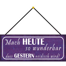 Schatzmix Tin-Plate Sign Wall Plaque, Sheet metal, Multicoloured, 27x10 cm