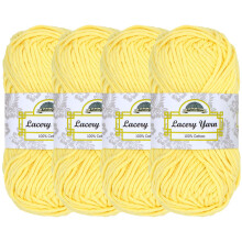 Bulky Weight Lacery Yarn 100g - 4 Skeins - 100% Cotton - Light Buttercream - Color 600