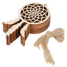 Wood DIY Dream Catchers Kits, 20Pcs Innovative Wooden Dreamcatcher Ornament Pendant Art Crafts DIY Home Decoration