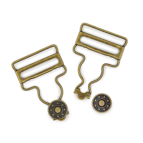 Dritz 1-1/4", 2 Sets, Overall Buckles, Antique Brass 2 Count 2