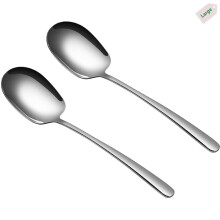 2 Pieces Large Serving Spoons Foodgrade 18/8 Stainless Steel Serving Spoons Set Serving Spoons for Buffet Salads Pasta Platters Mashed Potatoes Etc