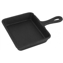 HAODUOO Mini Cast Iron Skillet, Square Pre-Seasoned Frying Pan Kitchen Cookware 5inch Black frying pan Wok