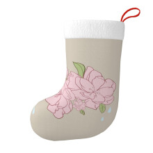 XZDCAL Divided Peach Blossoms Festive Plush Hanging Stocking for Holiday Celebrations, Promotions, Events Decor