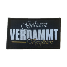 Gehasst Verdammt Vergöttert Sew-On / Iron-On Patch Suitable for Böhse Onkelz Fans, Patch, Rocker, German Rock, Biker (GVV 2 (10 x 6 cm)