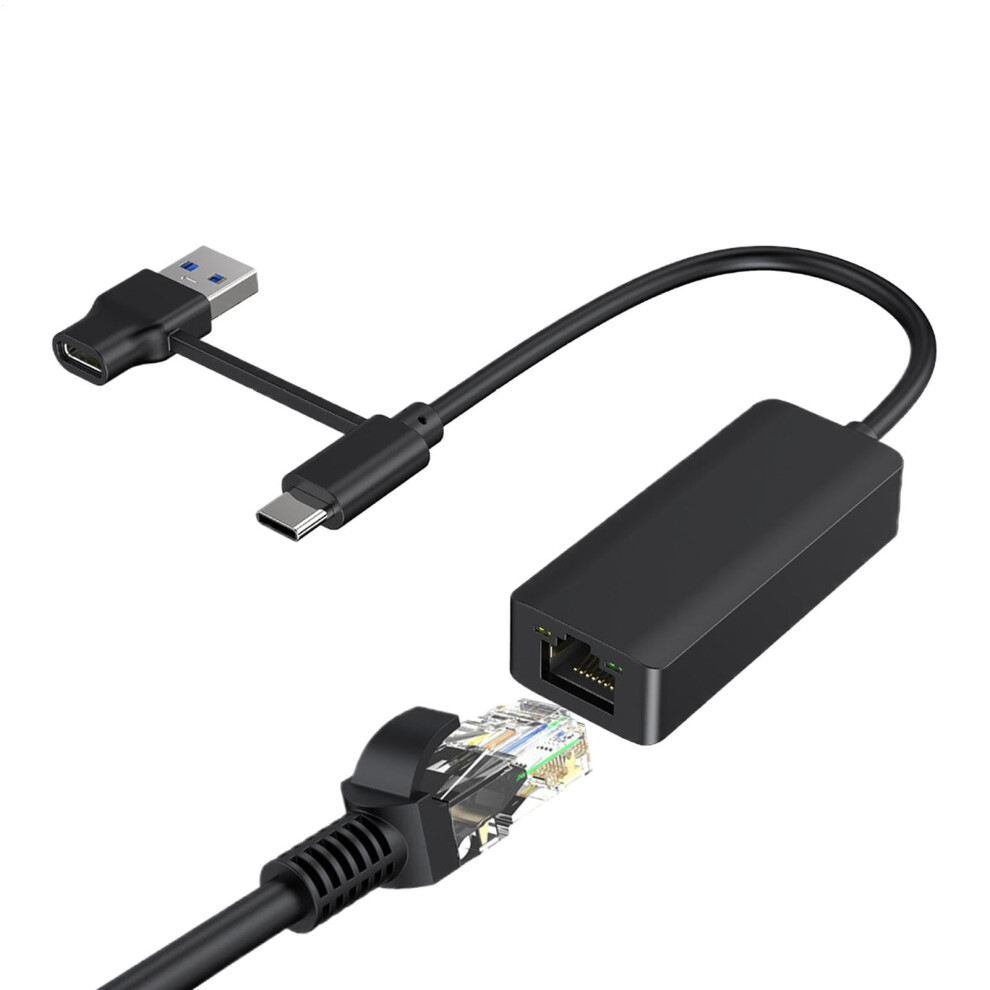 External Network Adapter Usb 3.0 To Gigabit Ethernet No Driver Required 2In1 Usbc And Usba Dual Interface Laptops 9347817379860