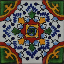 Fine Crafts & Imports 6x6 4 pcs Gerona Talavera Mexican Tile