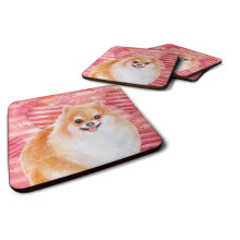 Caroline's Treasures BB9803FC Pomeranian #2 Love Decorative Coasters, Fabric, Multicolor