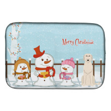 Caroline's Treasures BB2396DDM Merry Christmas Carolers Irish Wolfhound Dish Drying Mat, 14 x 21", multicolor