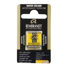 Royal Talens : Rembrandt Watercolour Paint : Half Pan : AZO Yellow Light