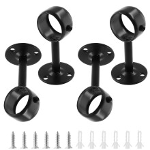 Biaungdo 4 Pcs 1-1/4 Inch Curtain Rod Ceiling-Mount Bracket, Stainless Steel Flange Rod Holder Shower Closet Rod Holder Ceiling Curtain Rod Brackets