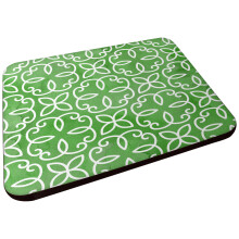 Caroline's Treasures BB7556FC Watercolor Geometric Cirlce on Green Decorative Coasters, Fabric, Multicolor