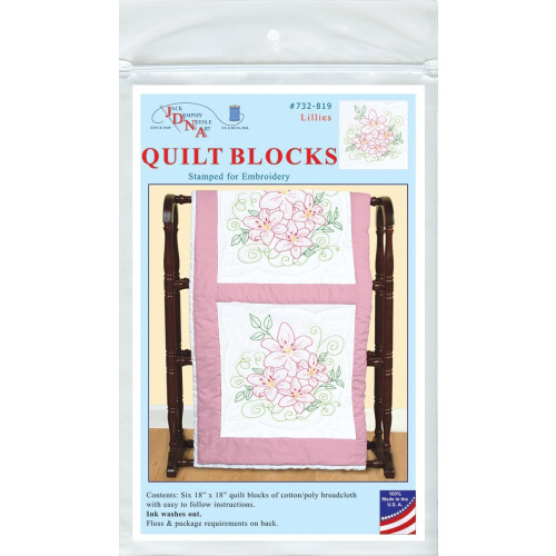 Jack Dempsey Needle Art Quilt Blocks, 50/50 Cotton/Poly, Multicolor