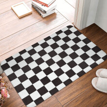 Black and White Checkered Bathroom Rug Non-Slip Microfiber Soft Bath Mats Entryway Door Mat for Kitchen Doormats Tub Shower Decor