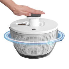Salad Spinner with Removable Basket Colander Bowl Manual Hand Powered Fruit Vegetable Dryer Dehydrator for Kitchen