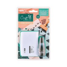 Craft Labeler, Textile Stamp Pad Set & 25 ml Textile Paint, for Stamping Textiles, Paint Machine Washable up to 90 C
