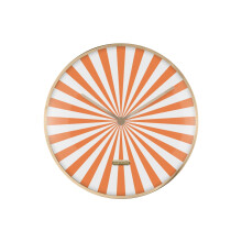 [DL] Wall Clock Candy Swirl Dome Bright Orange & White