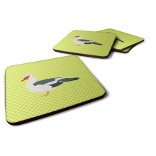 Caroline's Treasures BB7690FC Muscovy Duck Green Decorative Coasters, Fabric, Multicolor