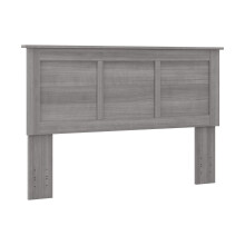 Bush Furniture Queen Ash Grey Headboard Platinum Gray Chrome Finish