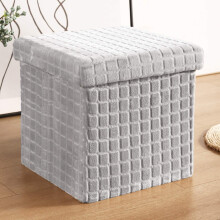 bandezid Folding Storage/Ottoman,Home Tufted Ottomans Bench,Soft Plush Footstool,High Capacity Storage Box,End of Bed Storage Seat Space-saving-Light