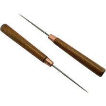 TAODAN 2pcs Leather Scratch Awl with Wooden Handle for Punch Stitching Sewing DIY Handmade Leather Craft Repair Tools