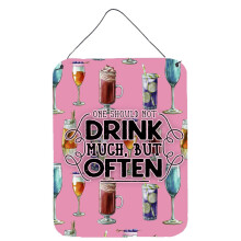 Caroline's Treasures Coctails Drink Often Sign Metal Print, Multicolor, 16 H x 12 W