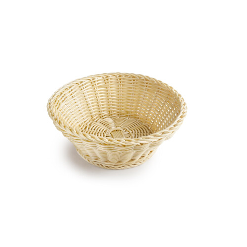 IBILI - Bread Bin Polyratan Herringbone Gold Round.25X8.5cm