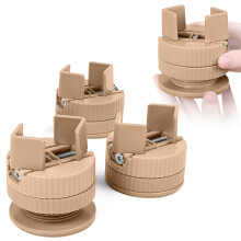 Jedroc Adjustable Furniture Risers - 4 Pack 1.8IN-2.3IN Bed Risers, Versatile Height Boosters for Home and Office(Yellow-Brown