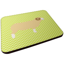 Caroline's Treasures BB7806FC Horned Dorset Sheep Green Decorative Coasters, Fabric, Multicolor