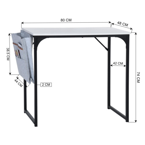 Well Home Desk with Document Holder in Off-White H.74 cm 2
