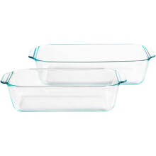 2 Piece Deep Oblong Glass Bakeware Set