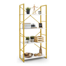 CAPHAUS 4 Tier Bookshelf, 24 Inch Width Free Standing Shelf, Bookcase Shelf Storage Organizer, Industrial Book Shelves for Home Office, Living Room,